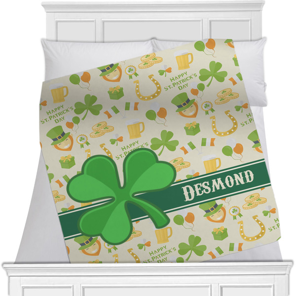 Custom St. Patrick's Day Minky Blanket - Twin / Full - 80"x60" - Double Sided (Personalized)