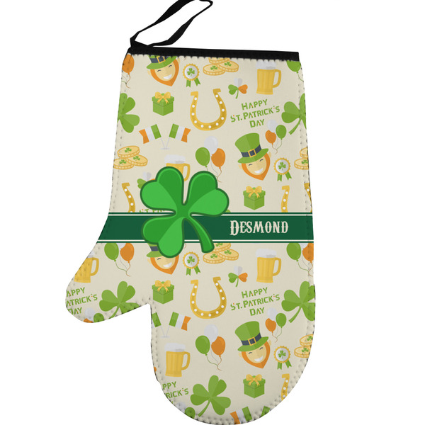 St. Patrick's Day Personalized Oven Mitt - Left