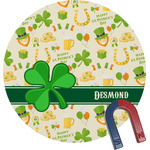 St. Patrick's Day Round Fridge Magnet (Personalized)