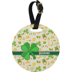 St. Patrick's Day Plastic Luggage Tag - Round (Personalized)