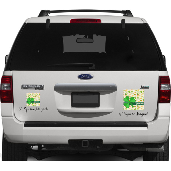 St. Patrick's Day Personalized Square Car Magnets on Ford Explorer
