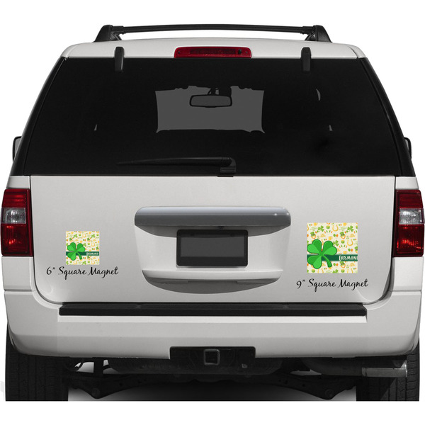 St. Patrick's Day Personalized Square Car Magnets on Ford Explorer