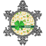 St. Patrick's Day Vintage Snowflake Ornament (Personalized)