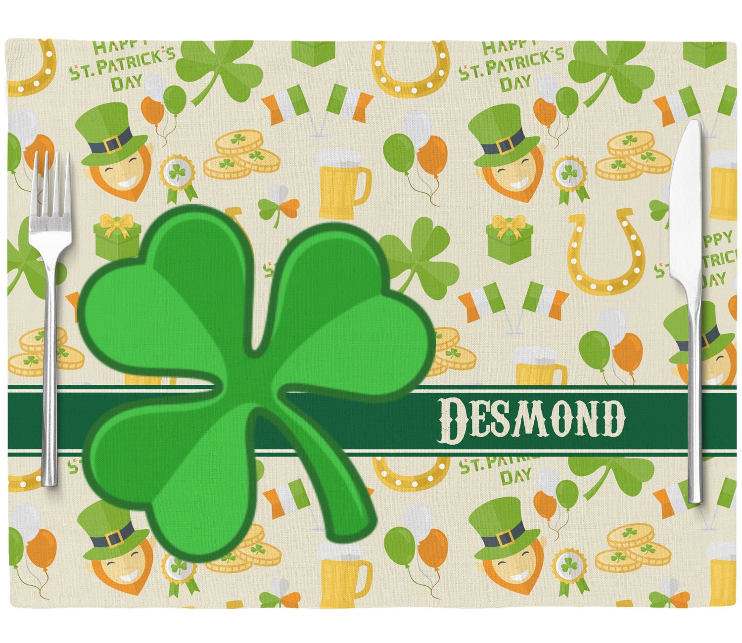 St. Patrick's Day Placemat (Fabric) (Personalized) YouCustomizeIt