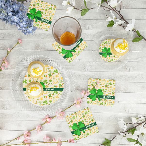 St. Patrick's Day Plastic Party Appetizer & Dessert Plates - In Context