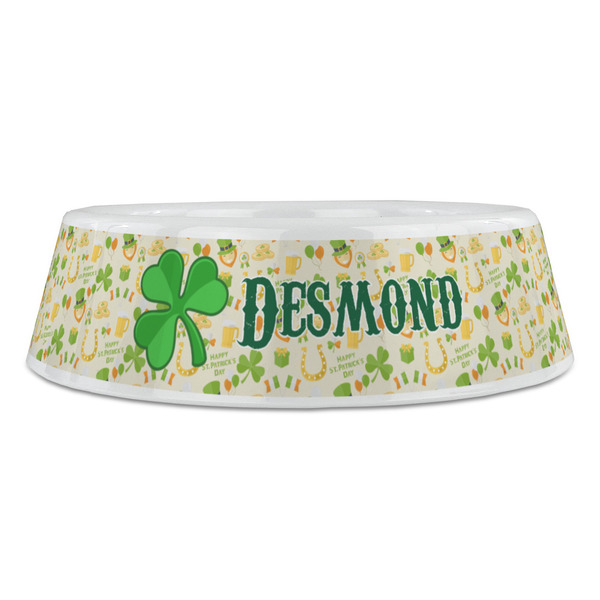 St. Patrick's Day Plastic Pet Bowls - Large - FRONT