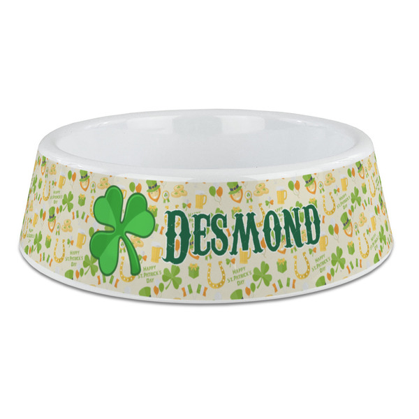 Custom St. Patrick's Day Plastic Dog Bowl - Large (Personalized)