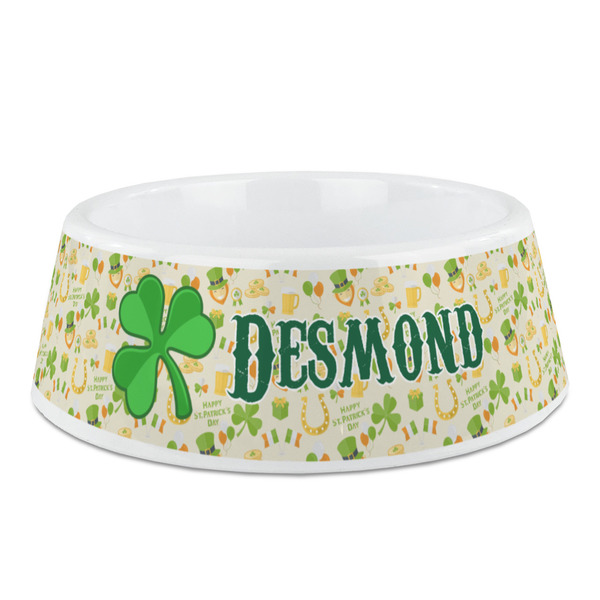 Custom St. Patrick's Day Plastic Dog Bowl - Medium (Personalized)