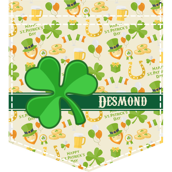 Custom St. Patrick's Day Iron On Faux Pocket (Personalized)