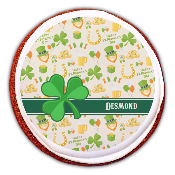 St. Patrick's Day Printed Icing Circle - Large - On Cookie