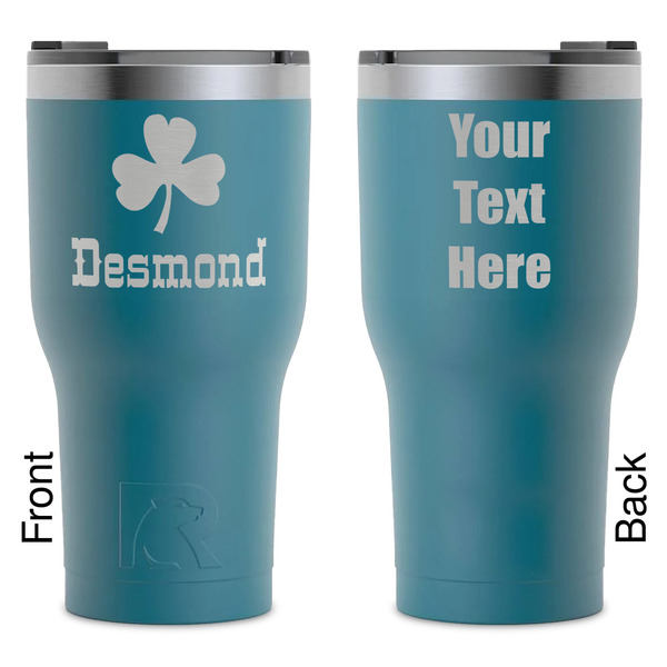 Custom St. Patrick's Day RTIC Tumbler - Dark Teal - Laser Engraved - Double-Sided (Personalized)