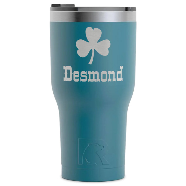 Custom St. Patrick's Day RTIC Tumbler - Dark Teal - Laser Engraved - Single-Sided (Personalized)