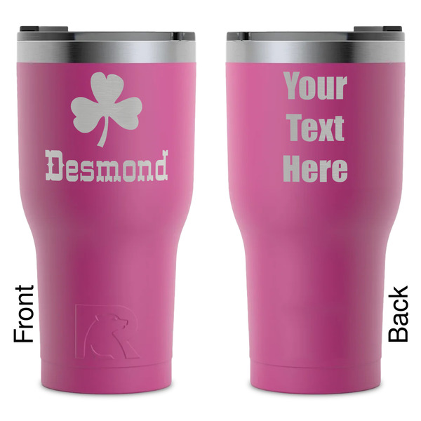 Custom St. Patrick's Day RTIC Tumbler - Magenta - Laser Engraved - Double-Sided (Personalized)
