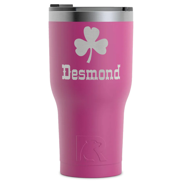 Custom St. Patrick's Day RTIC Tumbler - Magenta - Laser Engraved - Single-Sided (Personalized)