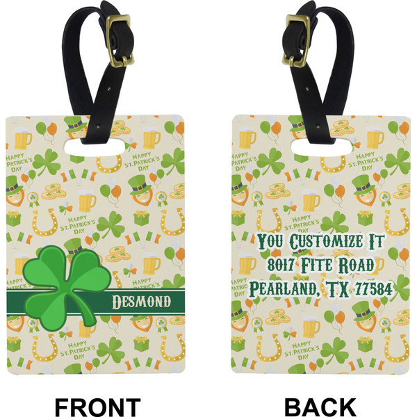 St. Patrick's Day Rectangle Luggage Tag (Front + Back)