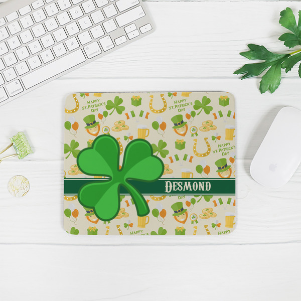 St. Patrick's Day Rectangular Mouse Pad - LIFESTYLE 2