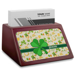 St. Patrick's Day Red Mahogany Business Card Holder (Personalized)
