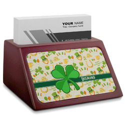 St. Patrick's Day Red Mahogany Business Card Holder (Personalized)