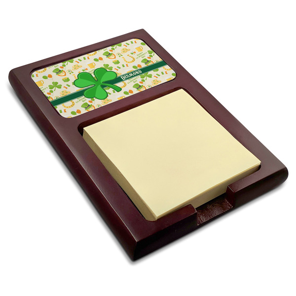 Custom St. Patrick's Day Red Mahogany Sticky Note Holder (Personalized)