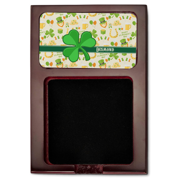 St. Patrick's Day Red Mahogany Sticky Note Holder - Flat