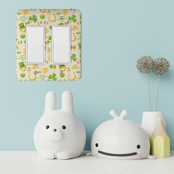 St. Patrick's Day Rocker Light Switch Covers - Double - IN CONTEXT