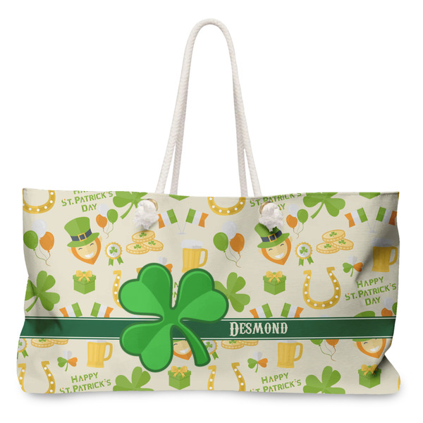 Custom St. Patrick's Day Large Tote Bag with Rope Handles (Personalized)