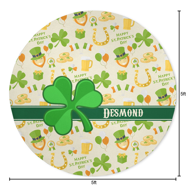 St. Patrick's Day Round Area Rug - Size
