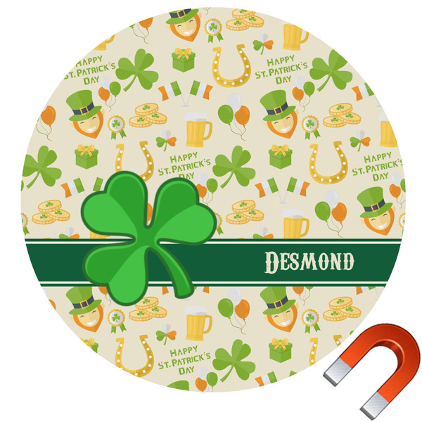 Custom St. Patrick's Day Round Car Magnet - 10" (Personalized)
