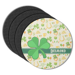 St. Patrick's Day Round Rubber Backed Coasters - Set of 4 (Personalized)