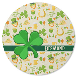 St. Patrick's Day Round Rubber Backed Coaster (Personalized)