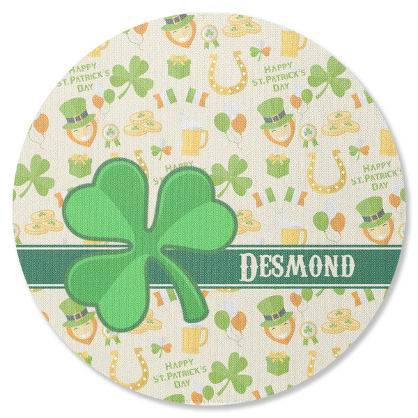 Custom St. Patrick's Day Round Rubber Backed Coaster (Personalized)