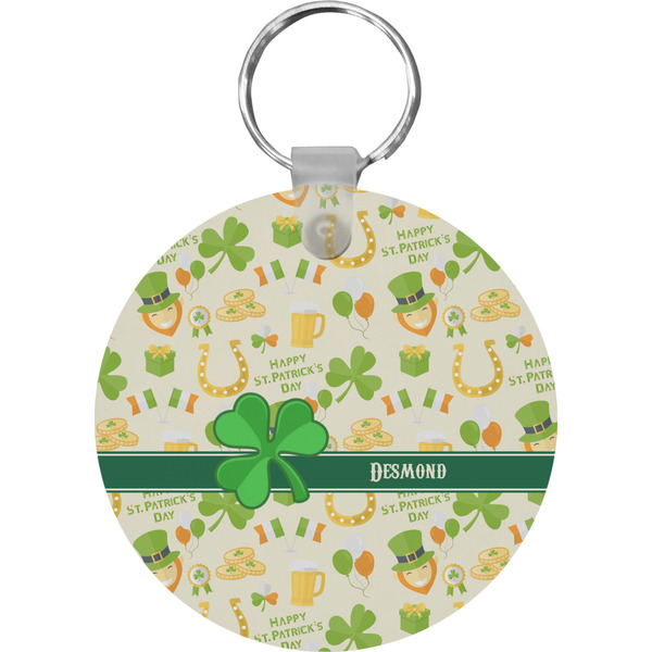 Custom St. Patrick's Day Round Plastic Keychain (Personalized)
