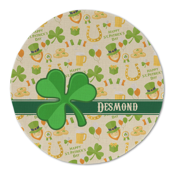 St. Patrick's Day Round Linen Placemats - FRONT (Double Sided)