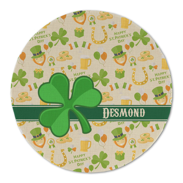 Custom St. Patrick's Day Round Linen Placemat - Single Sided (Personalized)