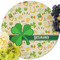 St. Patrick's Day Round Linen Placemats - Front (w flowers)