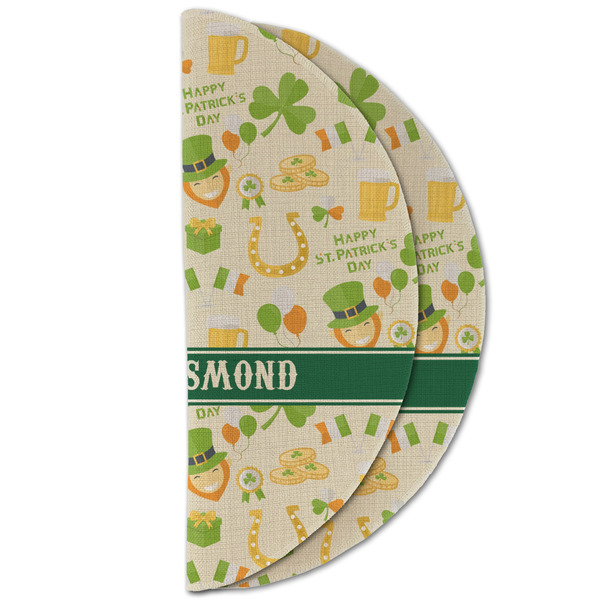 St. Patrick's Day Round Linen Placemats - HALF FOLDED (double sided)