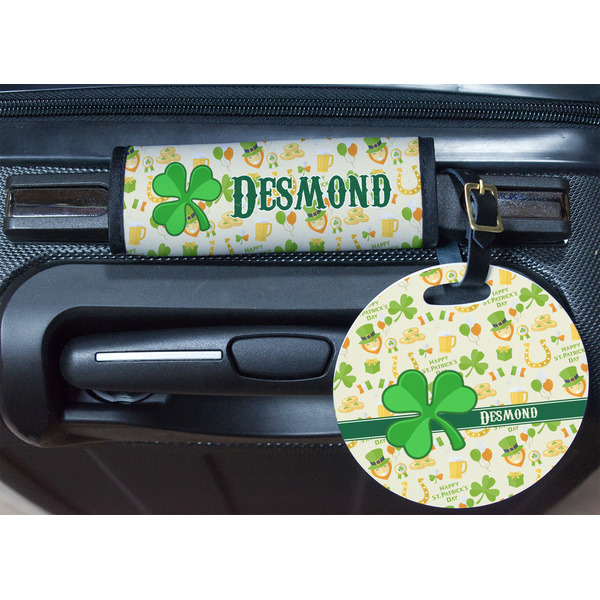 St. Patrick's Day Round Luggage Tag & Handle Wrap - In Context