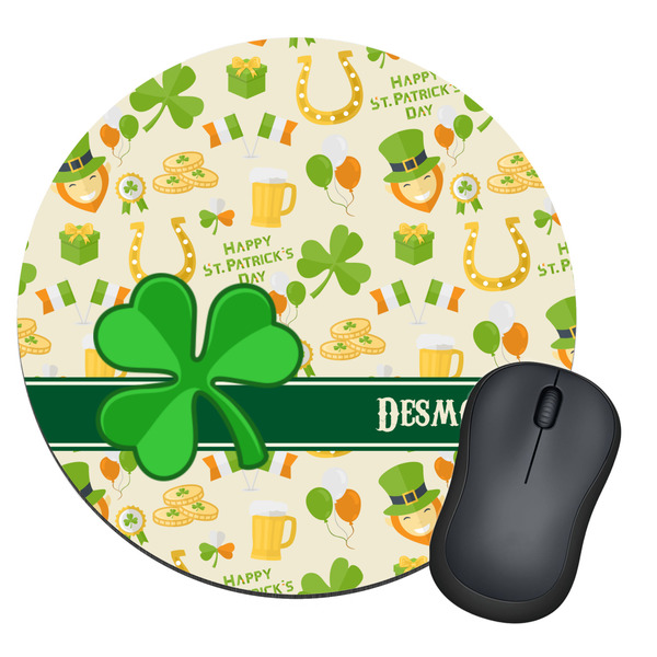 Custom St. Patrick's Day Round Mouse Pad (Personalized)