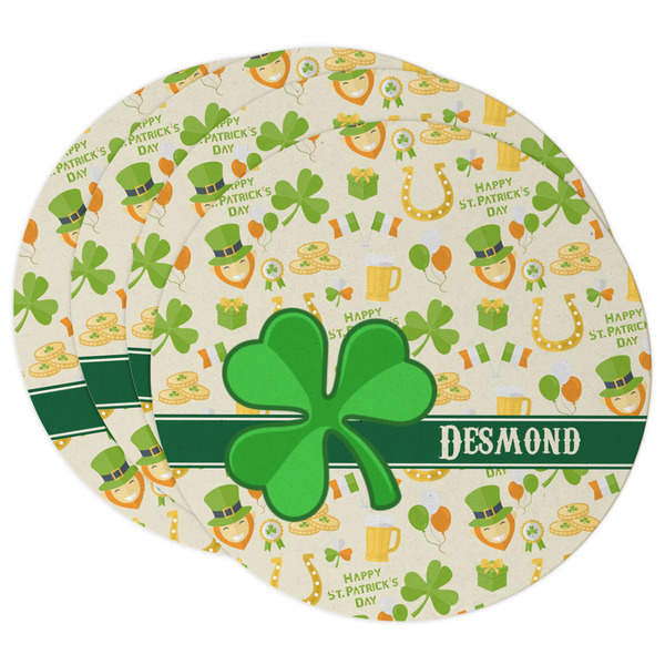 Custom St. Patrick's Day Round Paper Coasters w/ Name or Text