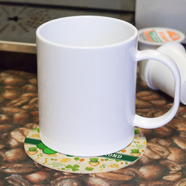 St. Patrick's Day Round Paper Coaster - With Mug