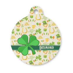 St. Patrick's Day Round Pet ID Tag - Small (Personalized)