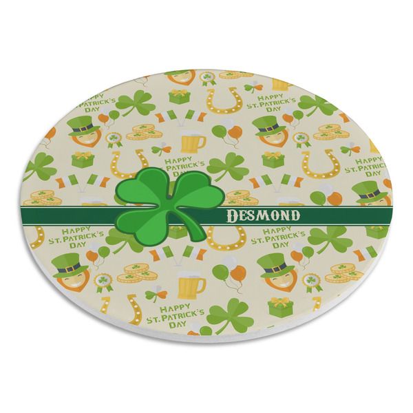 St. Patrick's Day Round Stone Trivet - Angle View