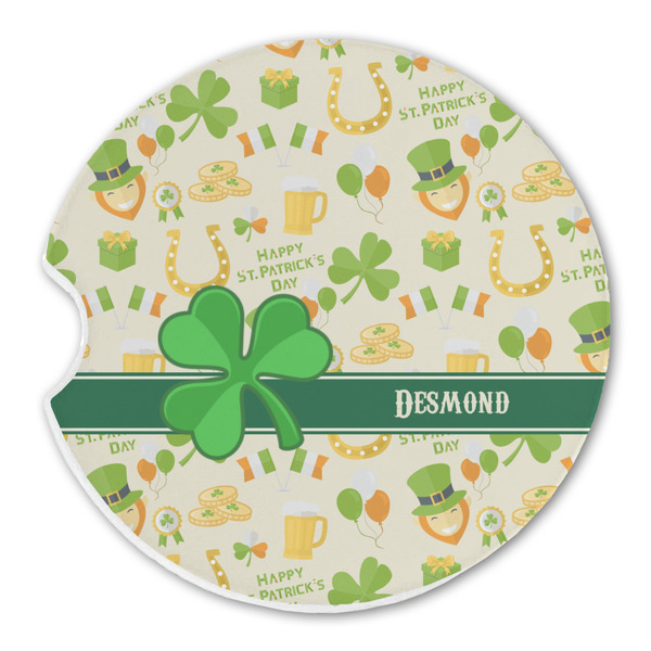 Custom St. Patrick's Day Sandstone Car Coaster - Single (Personalized)