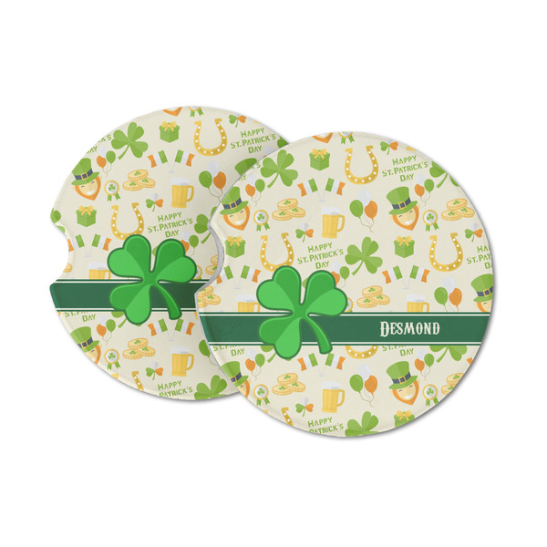 Custom St. Patrick's Day Sandstone Car Coasters - Set of 2 (Personalized)