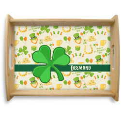 St. Patrick's Day Natural Wooden Tray - Large (Personalized)