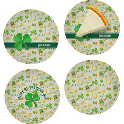 St. Patrick's Day Set of 4 Glass Appetizer / Dessert Plate 8" (Personalized)