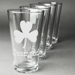 St. Patrick's Day Pint Glasses - Engraved (Set of 4) (Personalized)