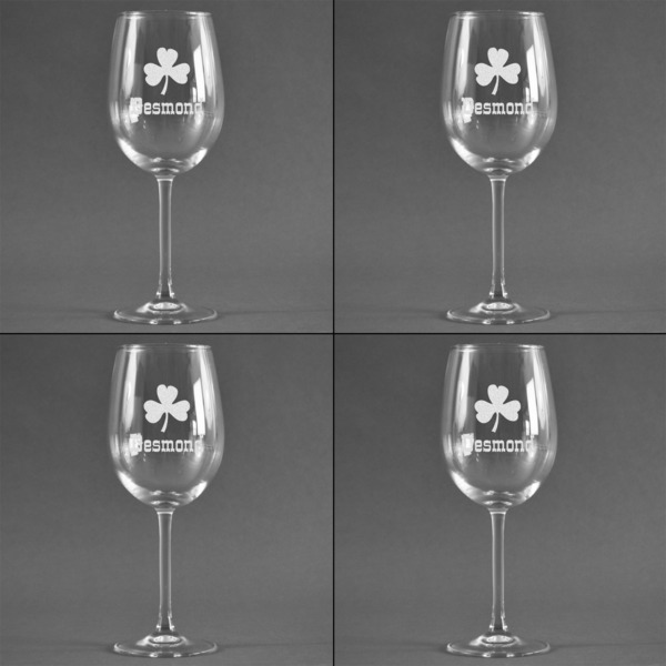 St. Patrick's Day Set of Four Personalized Wineglasses (Approval)