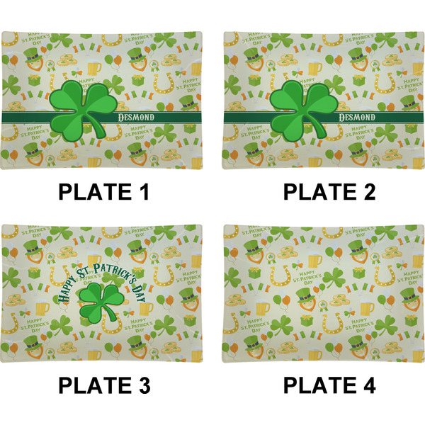 St. Patrick's Day Set of Rectangular Appetizer / Dessert Plates (Approval)