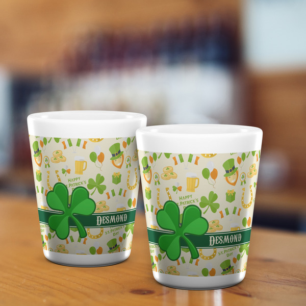 St. Patrick's Day Shot Glass - White - LIFESTYLE